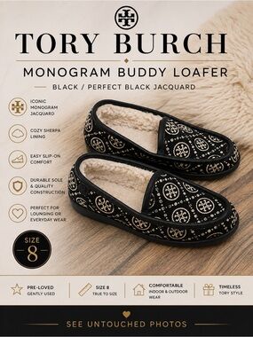 Monogram Buddy Loafer in Black/Perfect Black jacquard).
